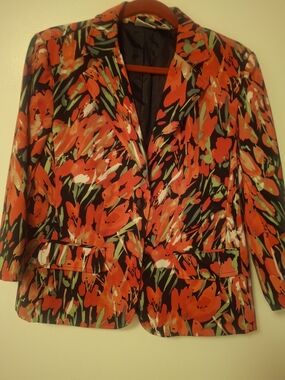 Vibrant Kim Rogers Hot Pink Floral Blazer Jacket